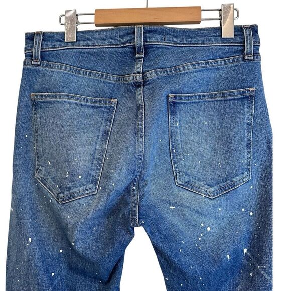 Veronica Beard Ines Paint Splatter 10.75" Cropped Girlfriend Jeans Size 28 - Picture 6 of 9